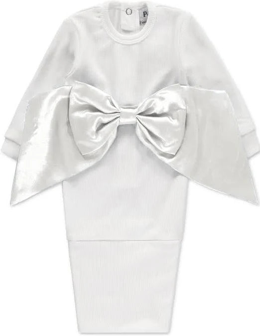 Receiving Swaddle White Bow