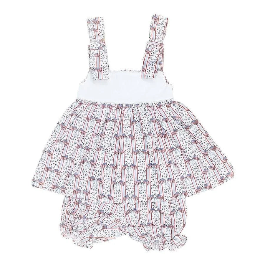 Patriotic Bow Shoulder Bloomer Set