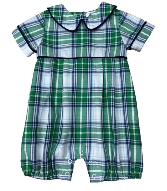 Navy/Green Plaid Romper