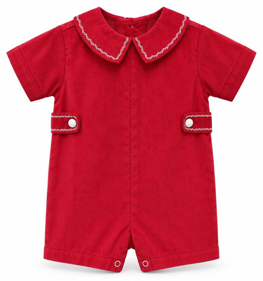 Red Corduroy Romper