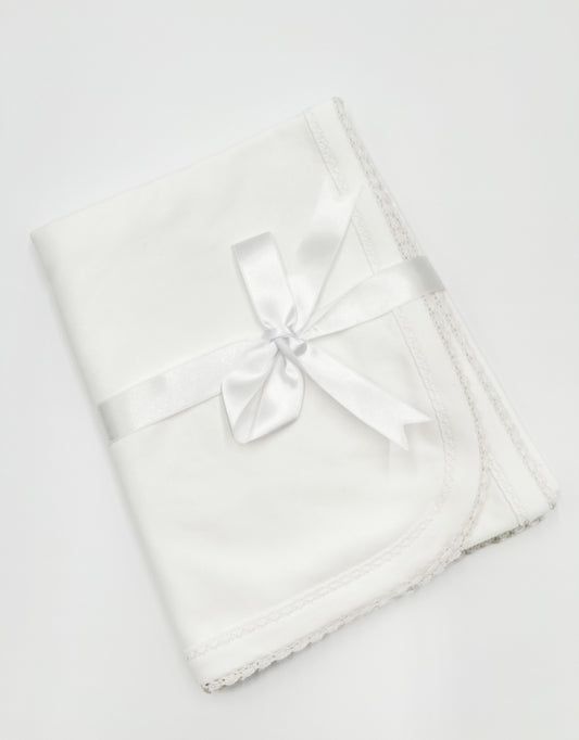 White blanket w/ white trim
