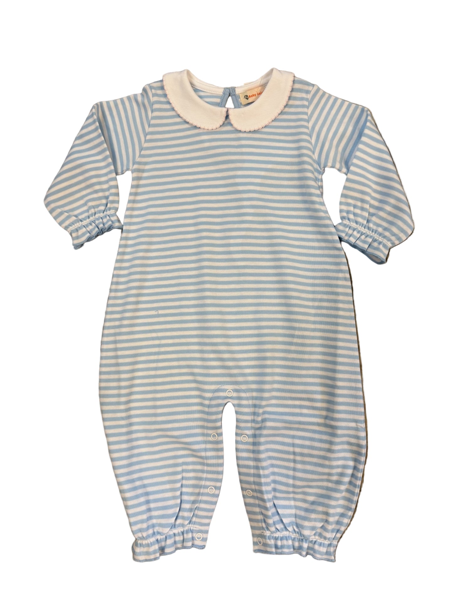 Girls' blue stripe romper