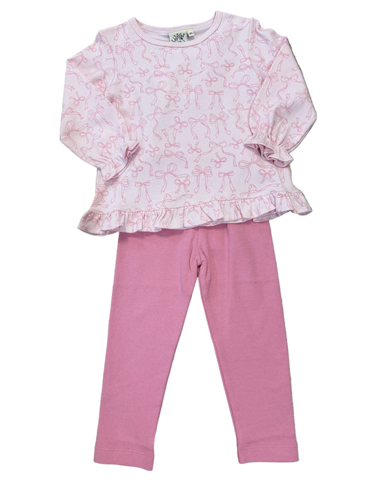 Pink Bow Top & Legging Set