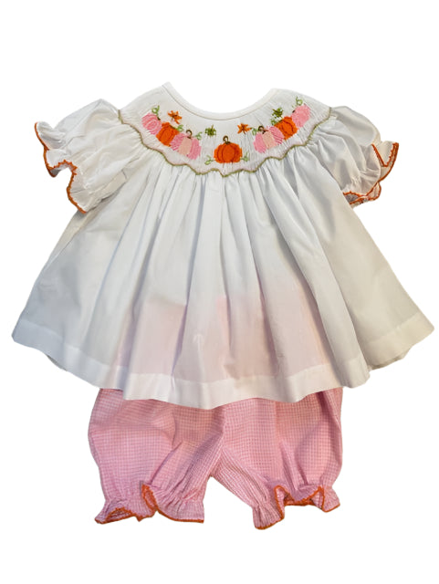 Pink Pumpkin Smock Bloomer Set