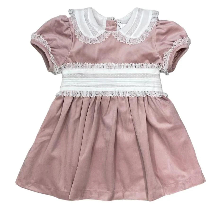 Pink Velvet Dress w/Sash