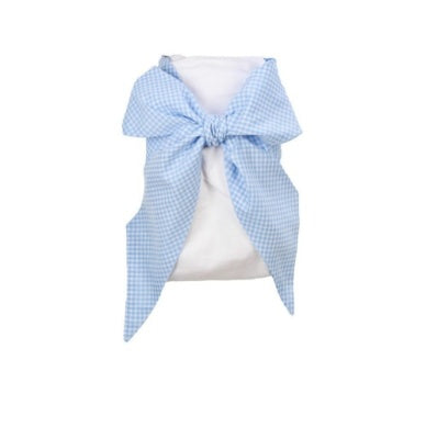 Bow Sash Swaddle-blue check