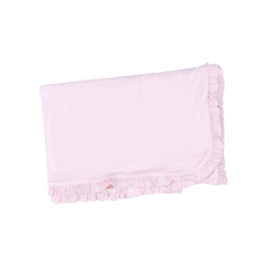 Stripe Pink Blanket w/Ruffle