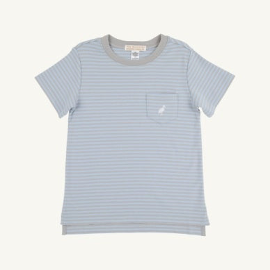 Blue/Gray Stipe Crewneck