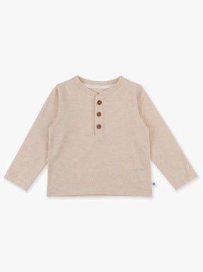 Oatmeal Henley Tee