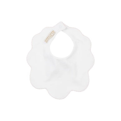 White/Pink Scallop Bib