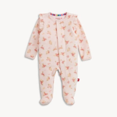 Floral Velour Footie