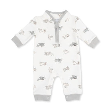 Vintage Airplane Zip Neck Romper
