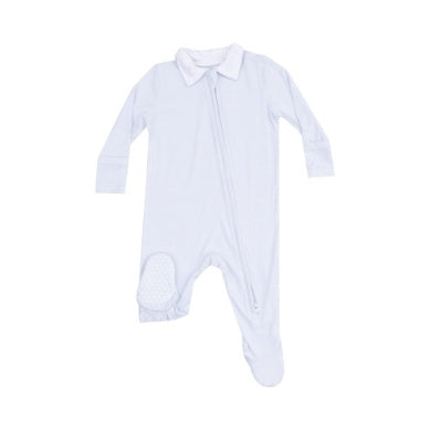 Stripe Blue Polo Zipper Footie