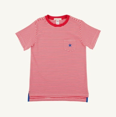 Red Stripe/Royal Star Crewneck